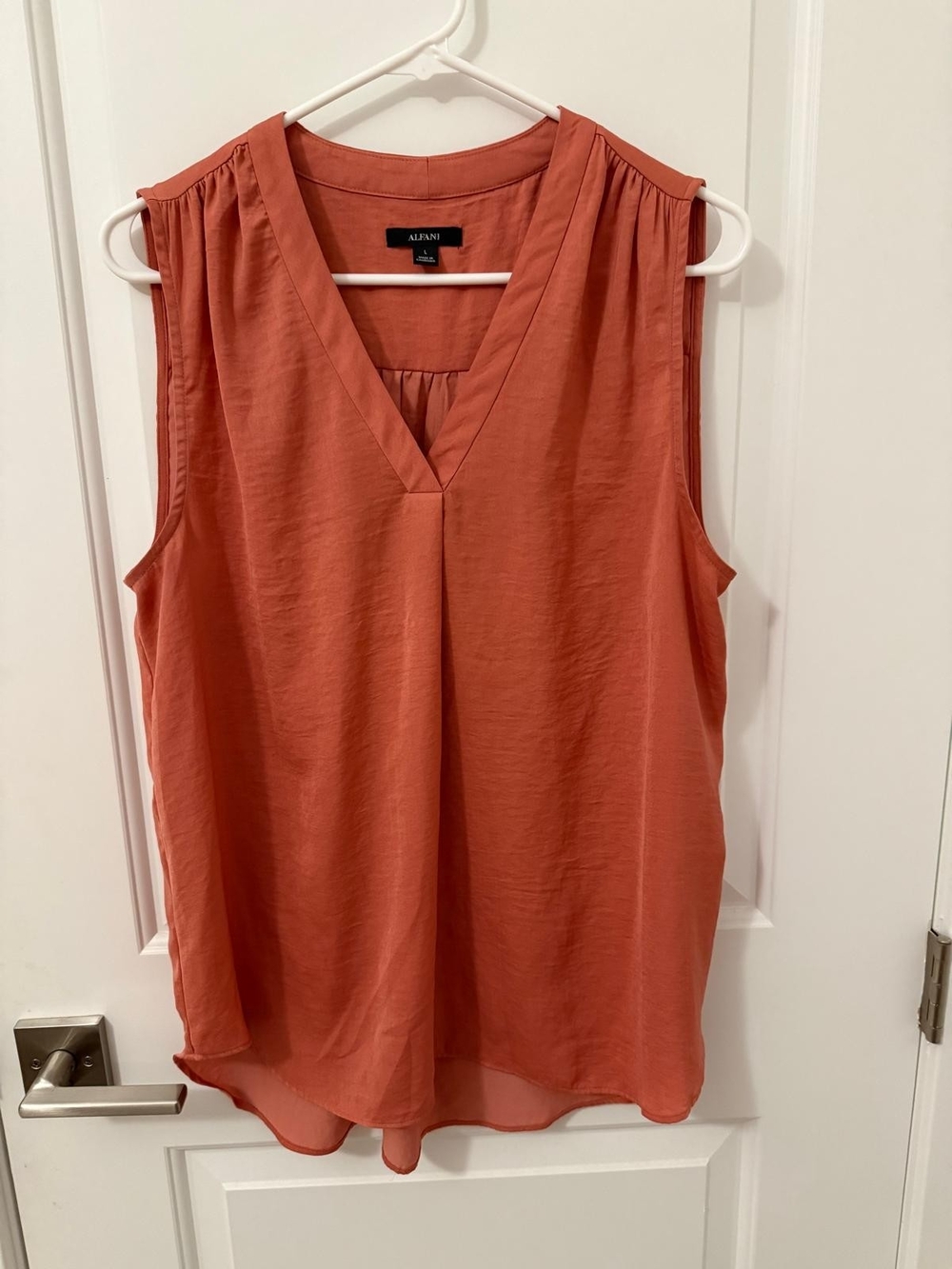 Alfani Sleeveless V-Neck Camisole — Rusty Coral